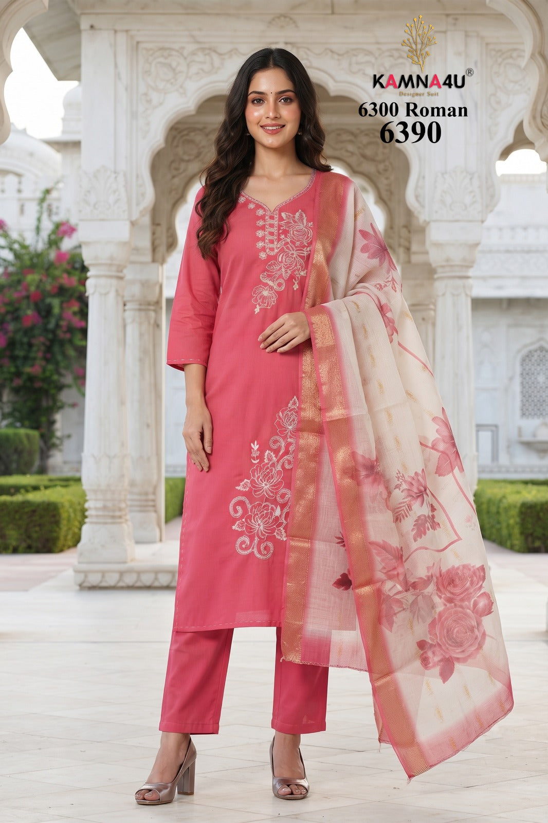Design 6300 Kamna4U Roman Readymade Pant Style Suits Wholesaler India