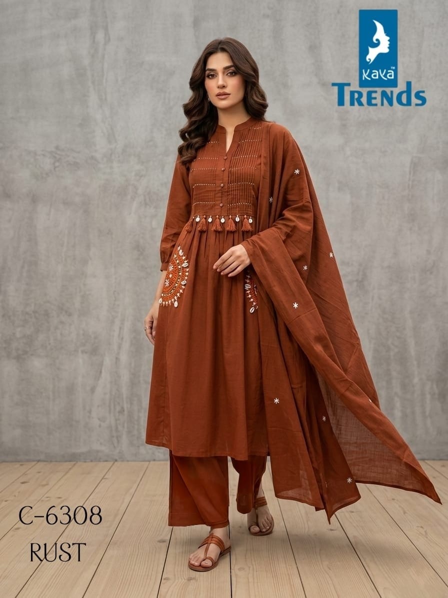 Design 6308 Kaya Trends Cotton Readymade Plazzo Style Suits Wholesaler