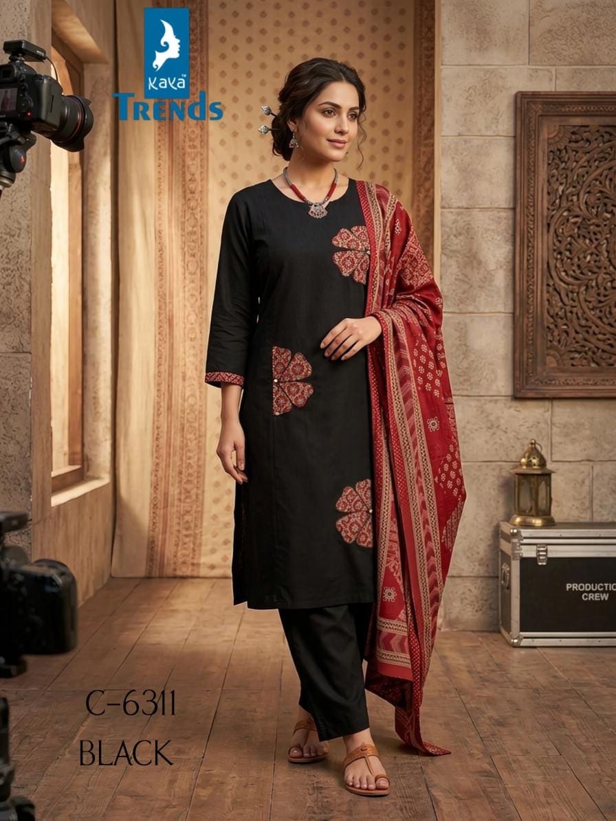 Design 6311 Kaya Trends Cotton Readymade Pant Style Suits Wholesale Rate