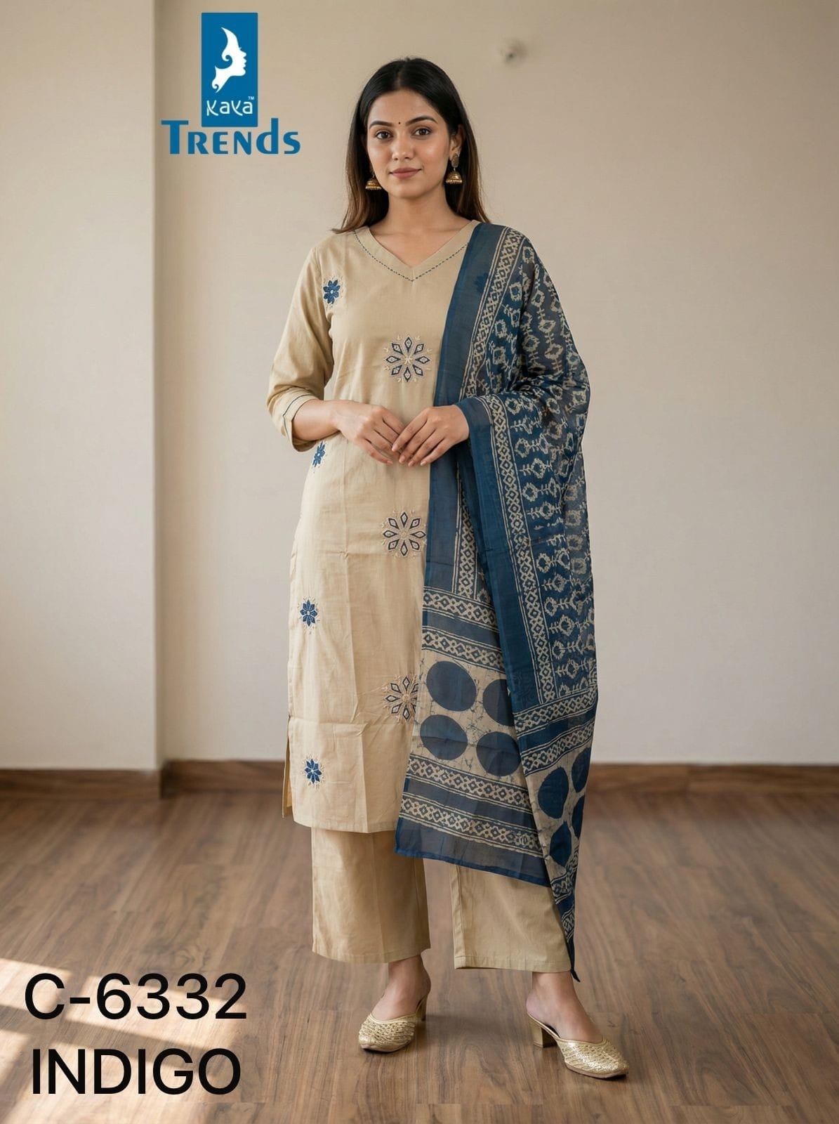 Design 6332 Kaya Trends Cotton Readymade Plazzo Style Suits Supplier Gujarat