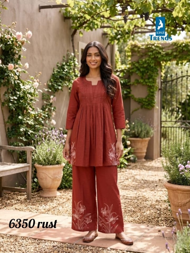 Design 6350 Kaya Trends Cotton Co Ord Set Wholesaler Ahmedabad