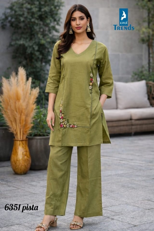 Design 6351 Kaya Trends Cotton Co Ord Set Wholesale Price