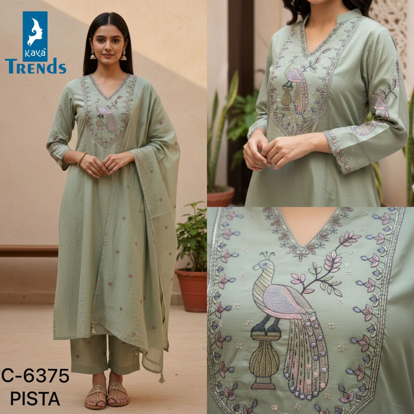 Design 6375 Kaya Trends Cotton Readymade Suits Wholesale Rate