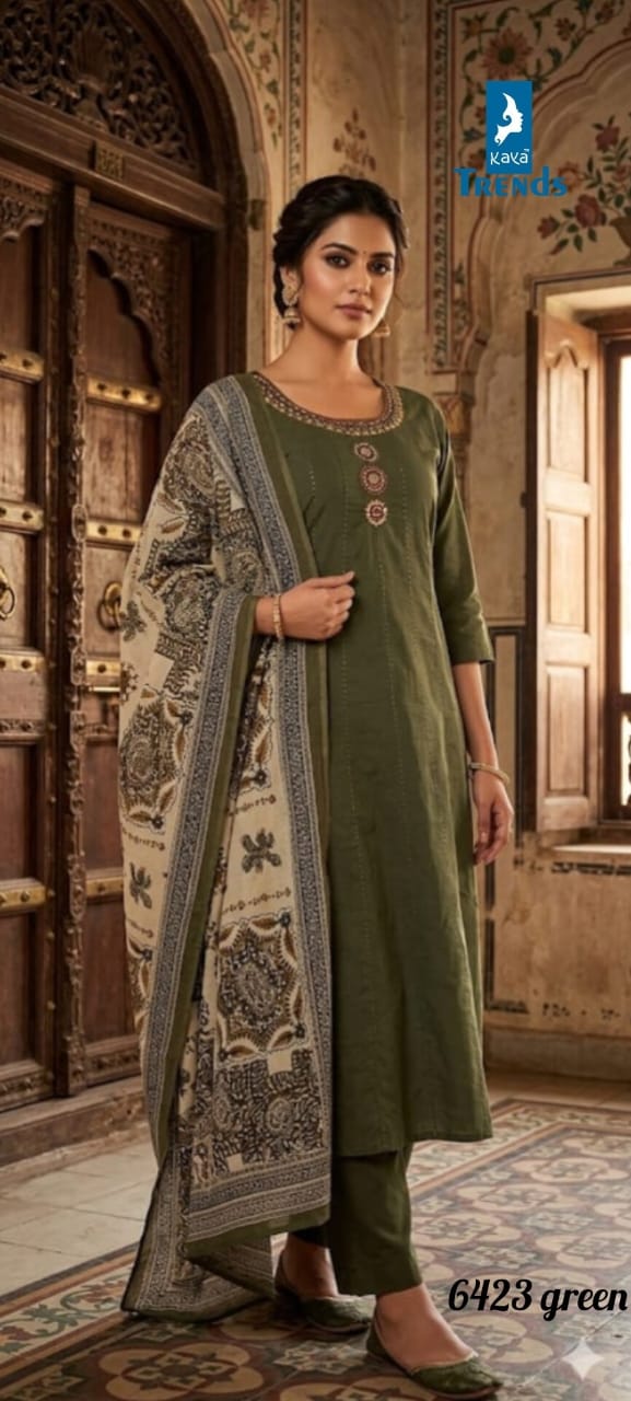 Design 6423 Kaya Trends Cotton Readymade Anarkali Suits Wholesale Rate