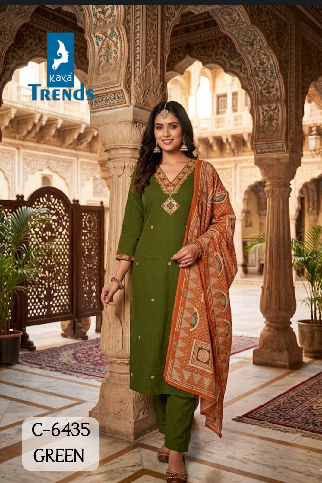 Design 6435 Kaya Trends Dhabu Cotton Readymade Pant Style Suits Exporter Ahmedabad