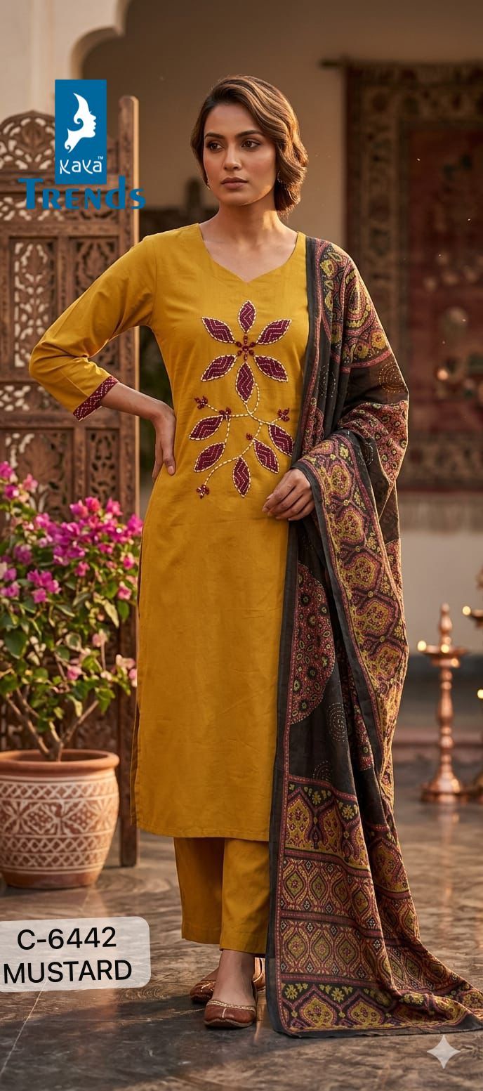 Design 6442 Kaya Trends Cotton Dhabu Readymade Pant Style Suits Supplier Gujarat