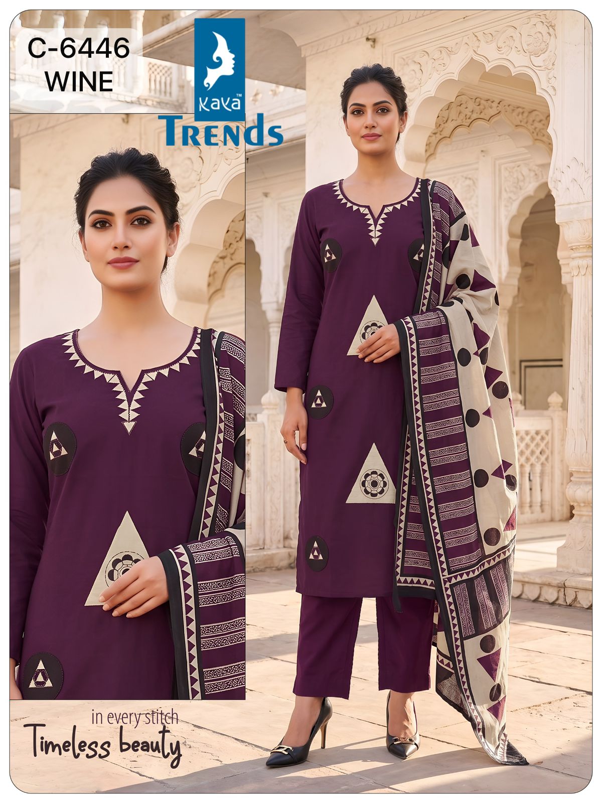 Design 6446 Kaya Trends Dhabu Cotton Readymade Pant Style Suits Supplier Ahmedabad