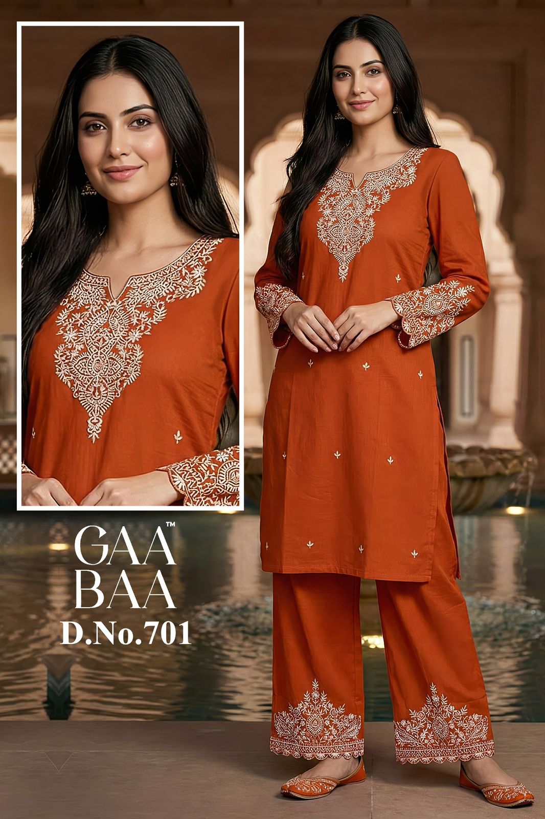 Design 701 Gaabaa Cotton Kurti Pant Set Supplier Gujarat