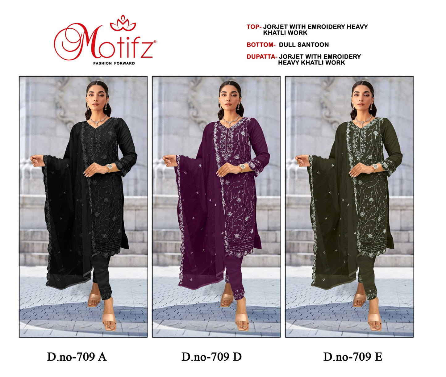 Design 709 Ade Motifz Georgette Pakistani Salwar Suits Manufacturer India