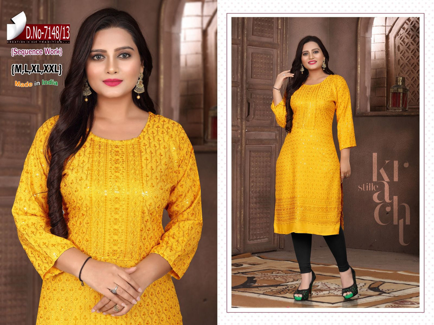 Design 7148 Ayg Knee Length Kurtis Supplier Ahmedabad