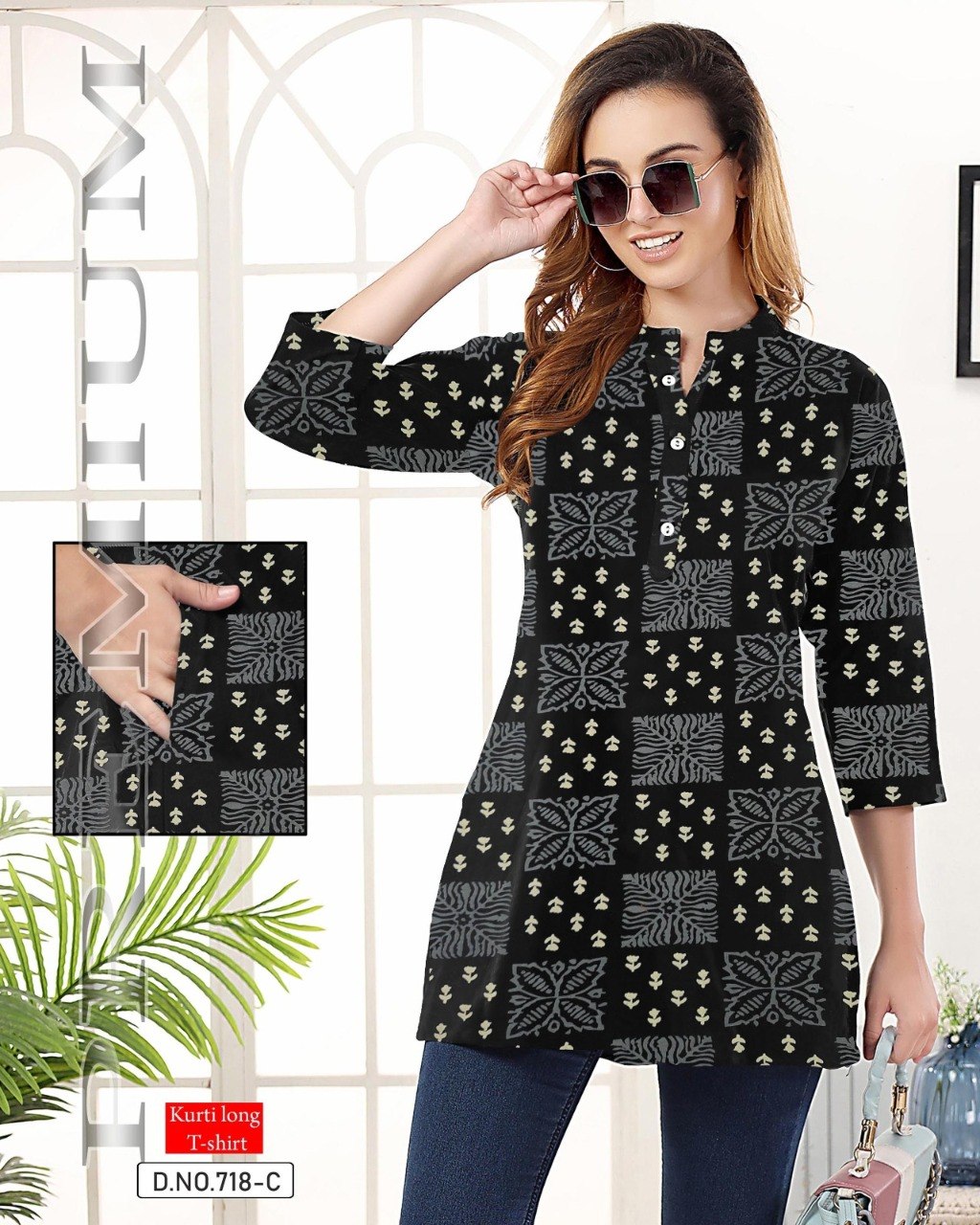 Design 718 Kavyansika Hosiery Short Kurtis Supplier India