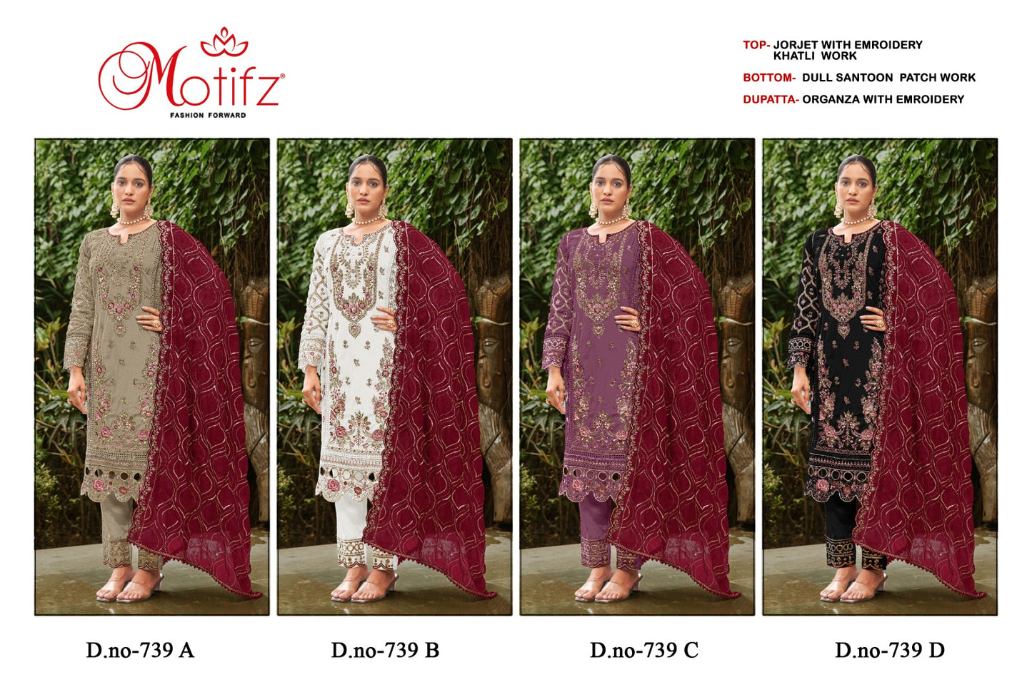 Design 739 Abcd Motifz Georgette Pakistani Salwar Suits Exporter Ahmedabad