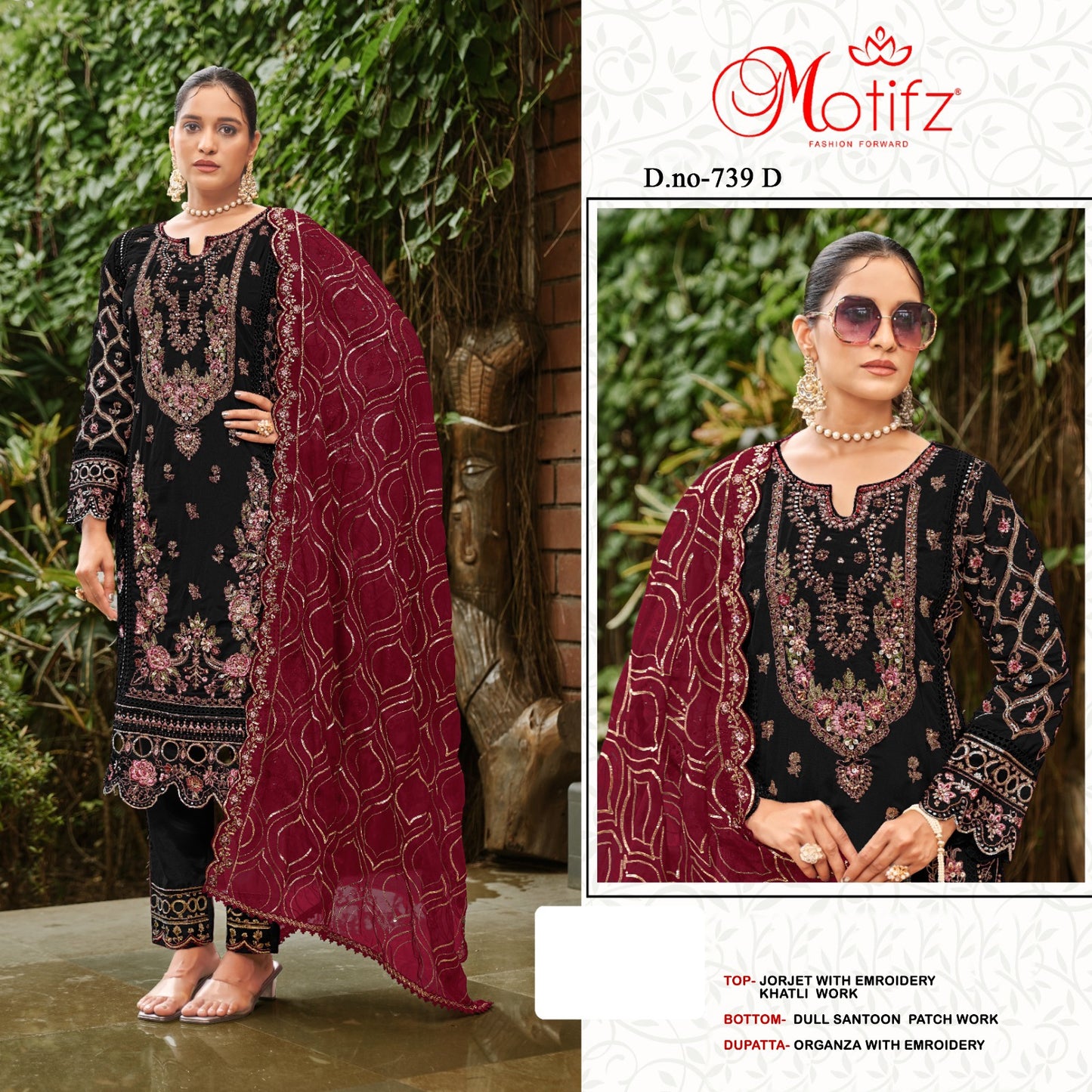 Design 739 Abcd Motifz Georgette Pakistani Salwar Suits Exporter Ahmedabad
