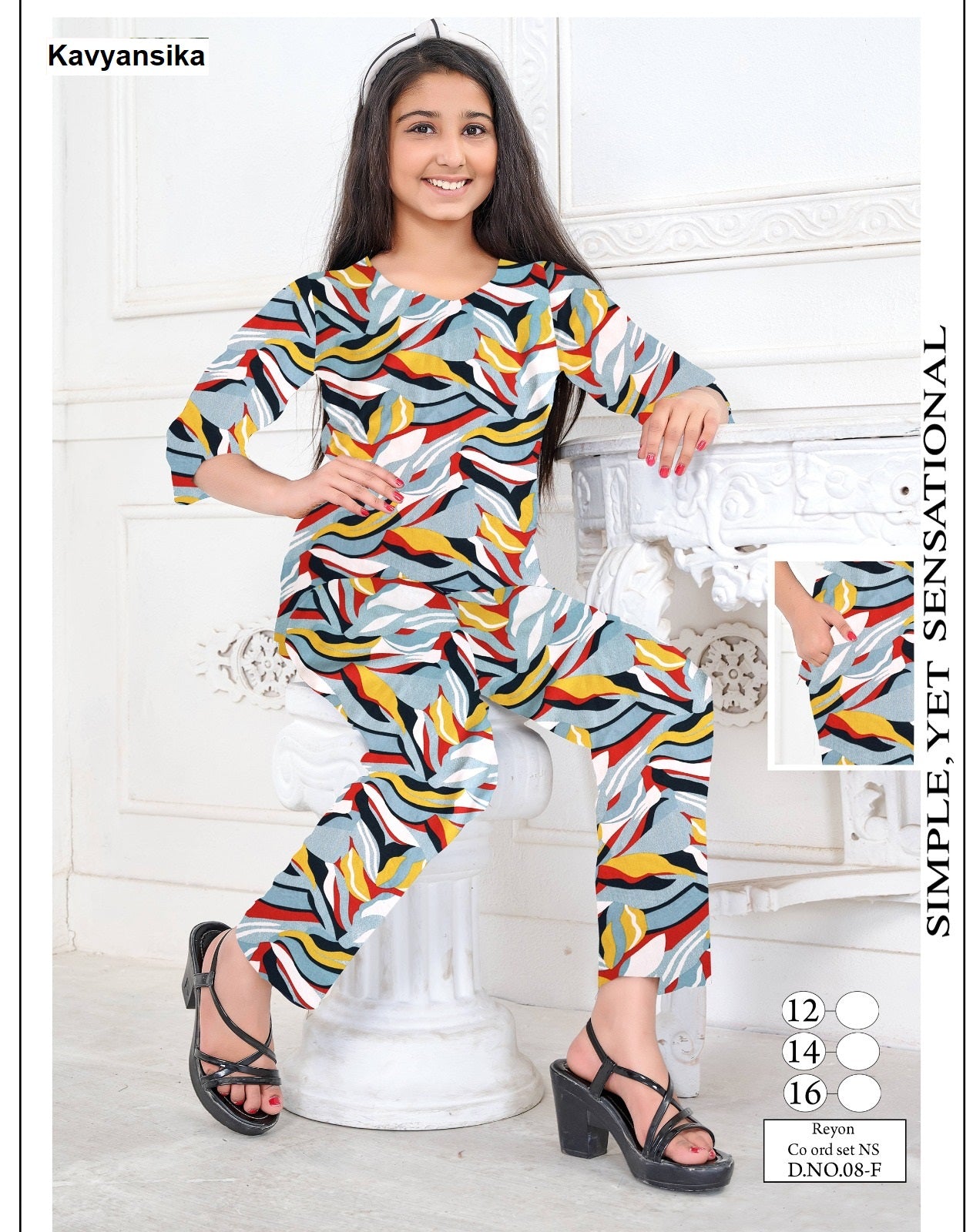 Design 8 Kavyansika Rayon 22Kg Girls Co Ord Set Exporter