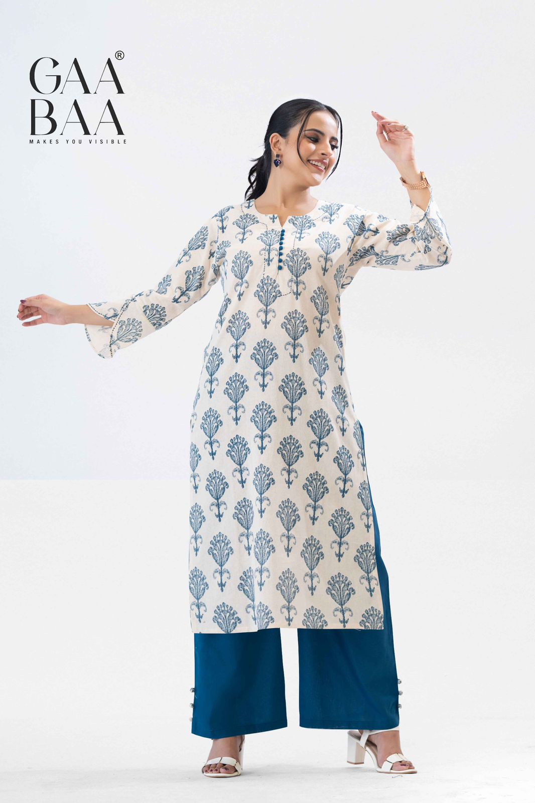 Design 940 Gaabaa Soft Cotton Kurti Plazzo Set Supplier India