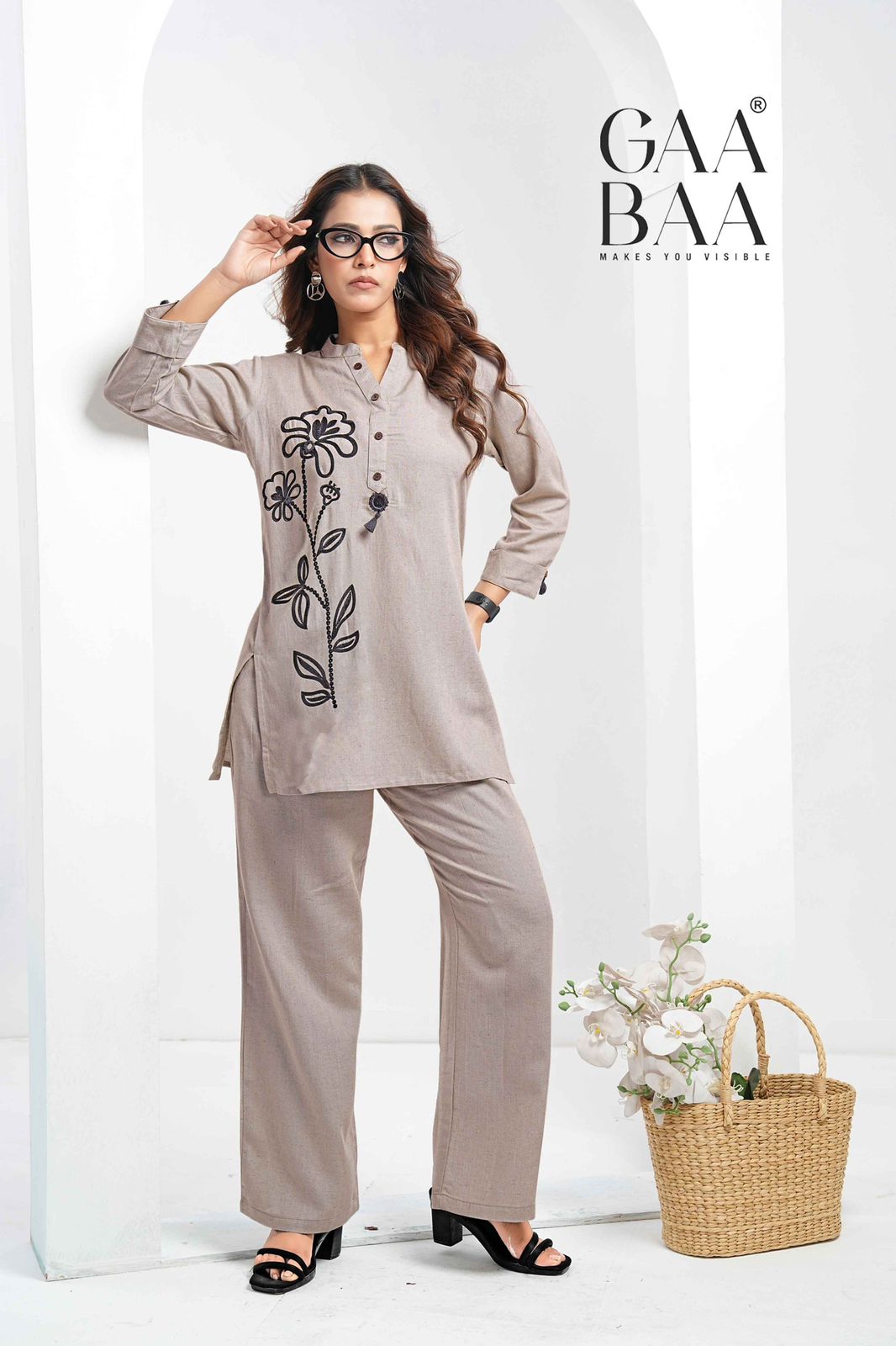 Design 964 Gaabaa Linen Co Ord Set Exporter India