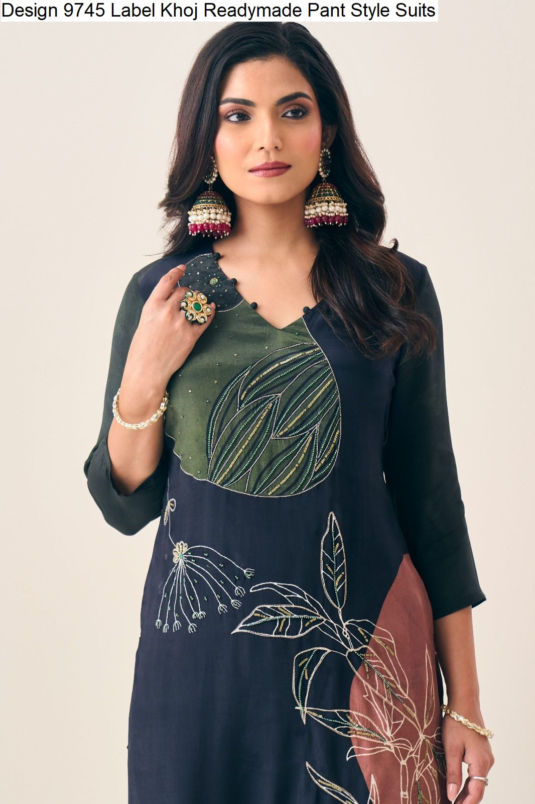 Design 9745 Label Khoj Pure Viscose Readymade Pant Style Suits Manufacturer Gujarat