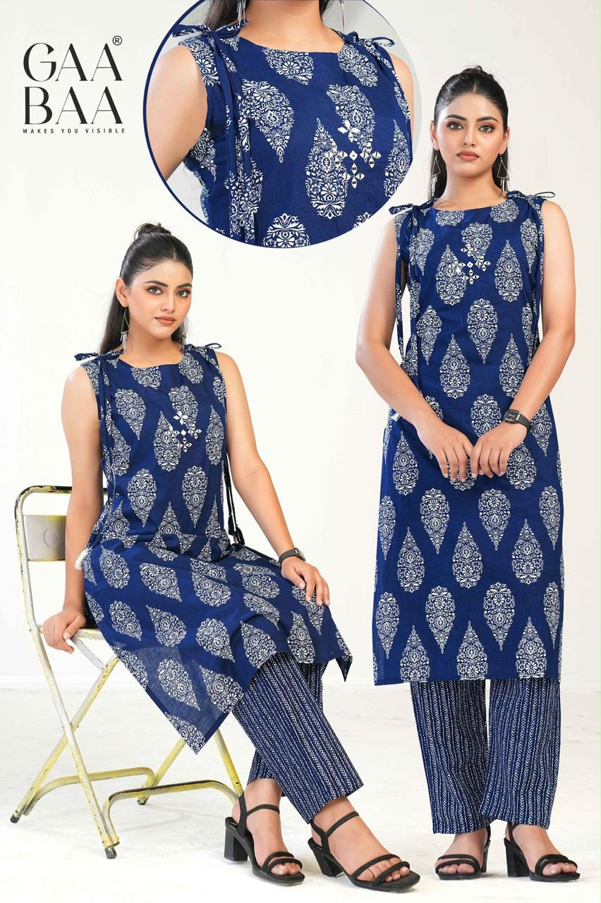 Design 977 Gaabaa Cambric Kurti Pant Set Manufacturer Ahmedabad