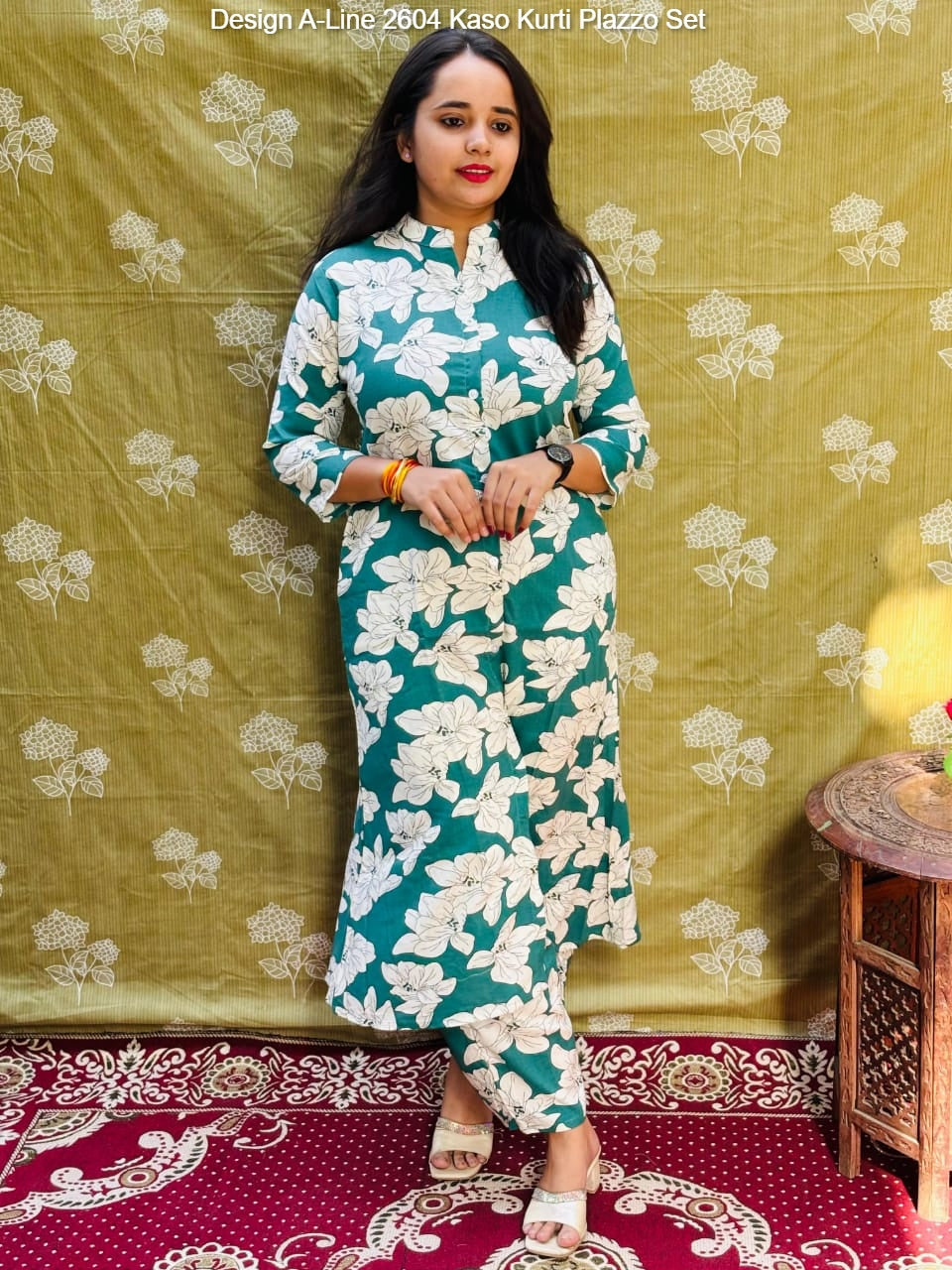 Design A-Line 2604 Kaso Rayon Kurti Plazzo Set Supplier Gujarat