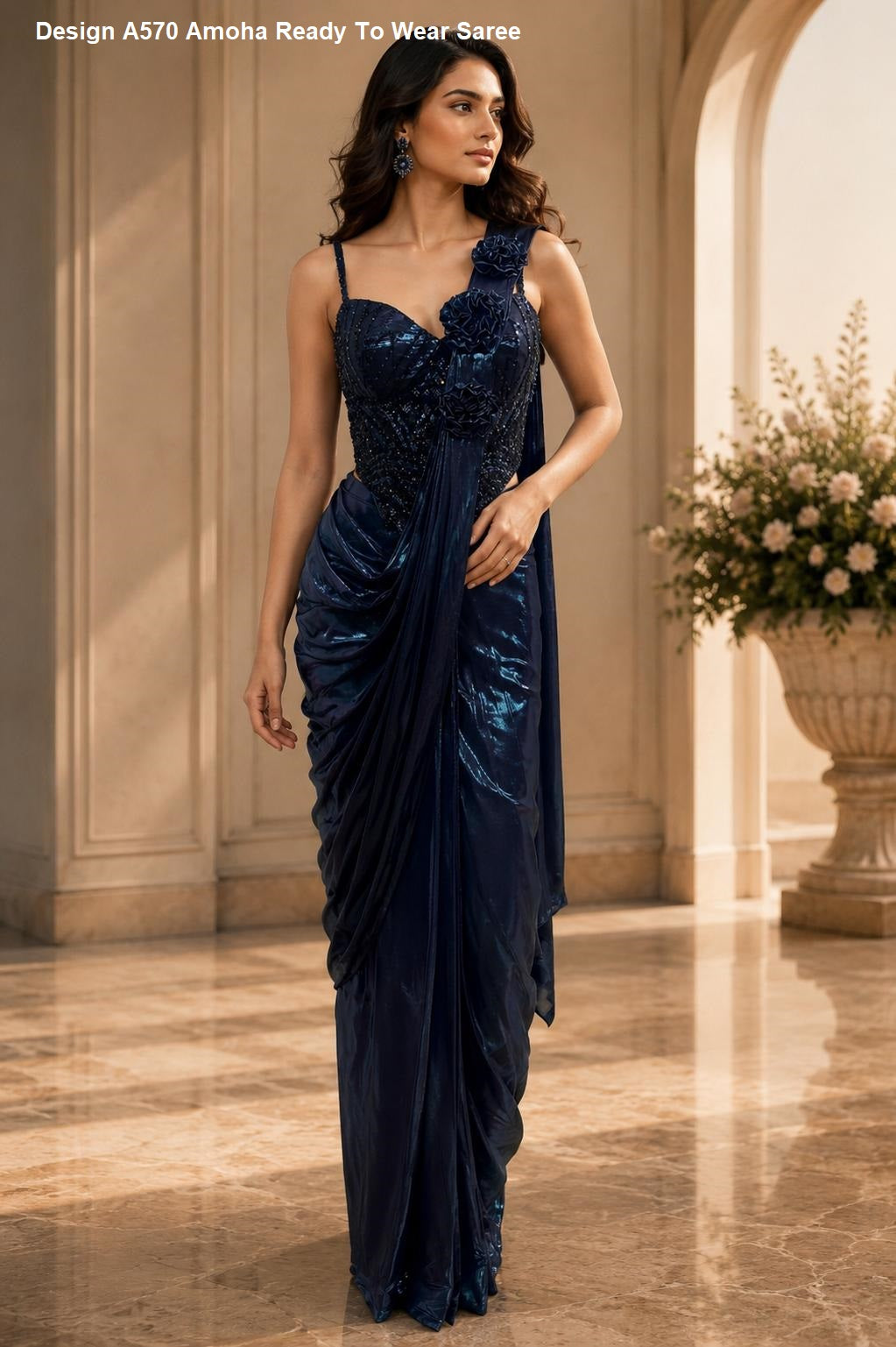 Design A570 Amoha Imported Ready To Wear Saree Supplier