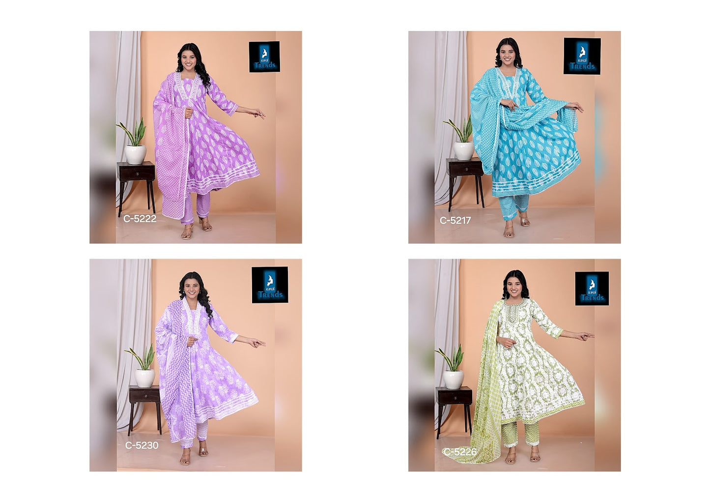 Design C 52 Kaya Cotton Readymade Anarkali Suits Manufacturer Ahmedabad