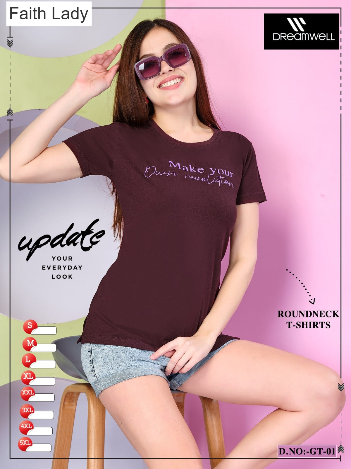 Design Gt 01 Dreamwell Faith Lady Cotton Women Tshirt Manufacturer