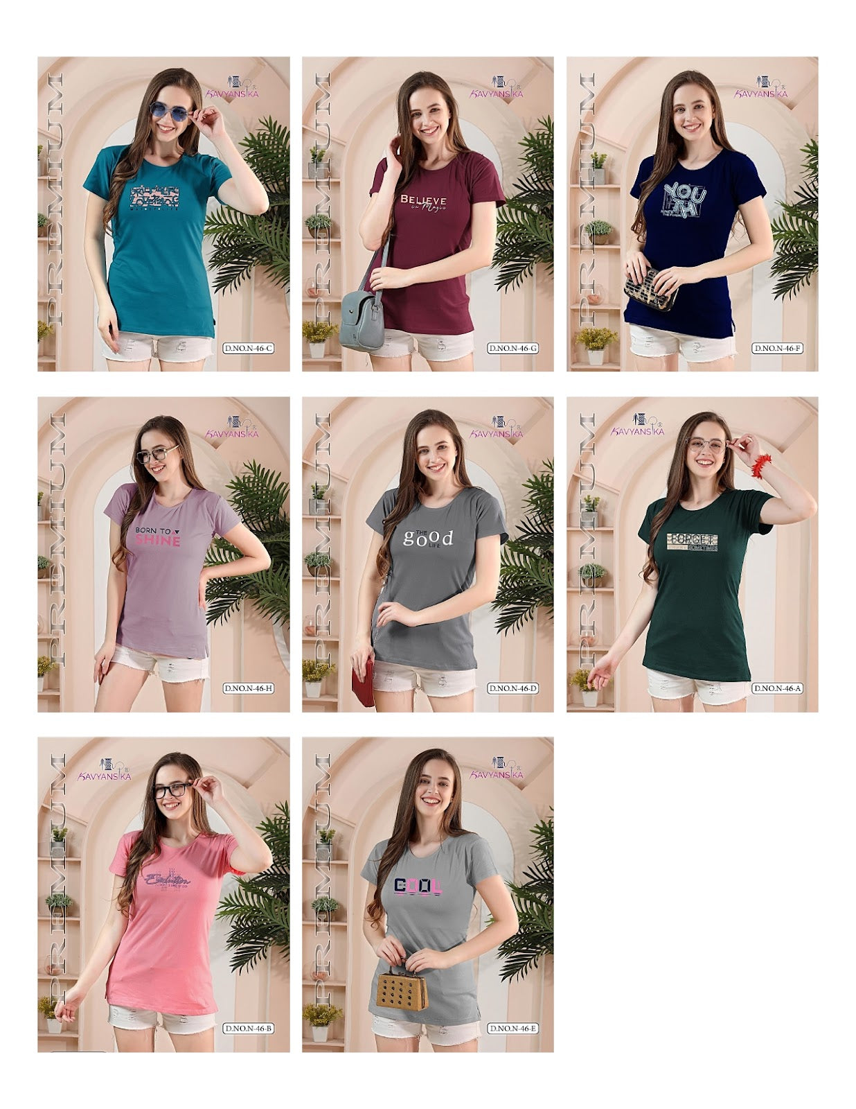 Design No N 46 Kavyansika Hosiery Women Tshirt Wholesale Rate