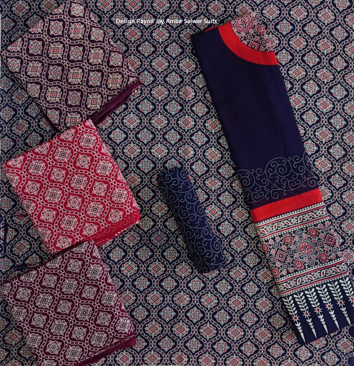 Design Rayon Jay Ambe Salwar Suits Exporter India