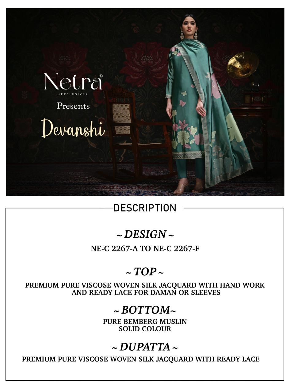 Devanshi Netra Woven Silk Pant Style Suits Wholesaler Ahmedabad