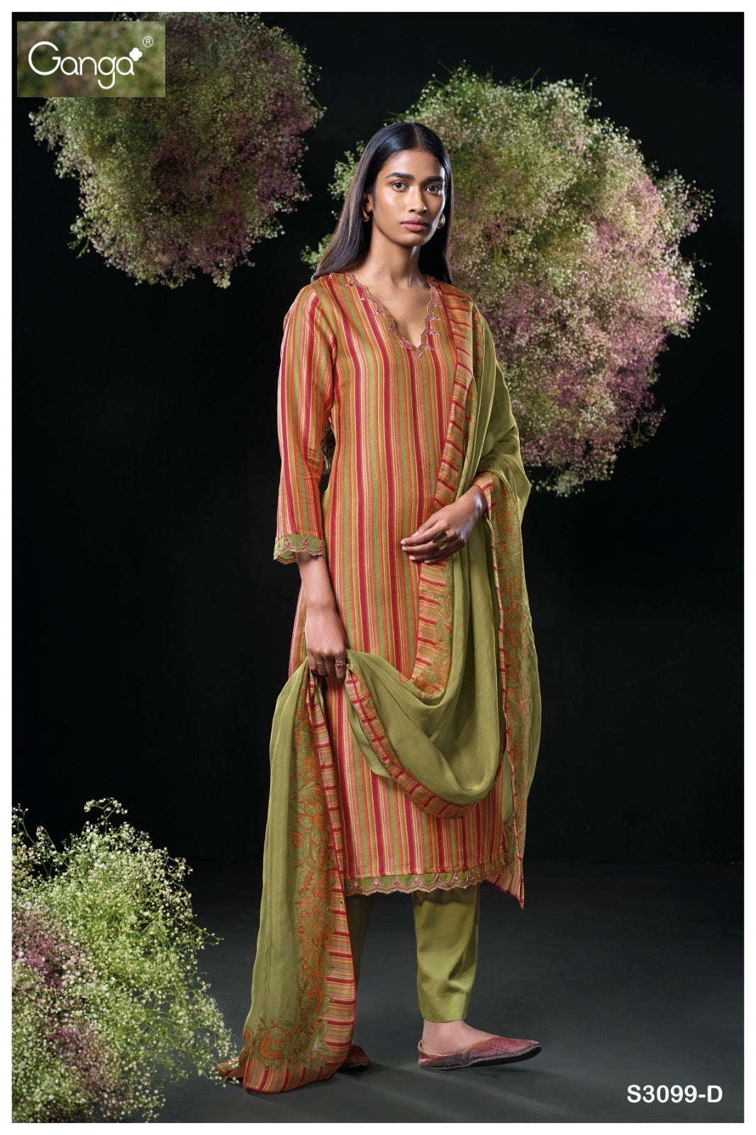 Devishi S3099 Ganga Pure Bemberg Plazzo Style Suits Supplier Ahmedabad
