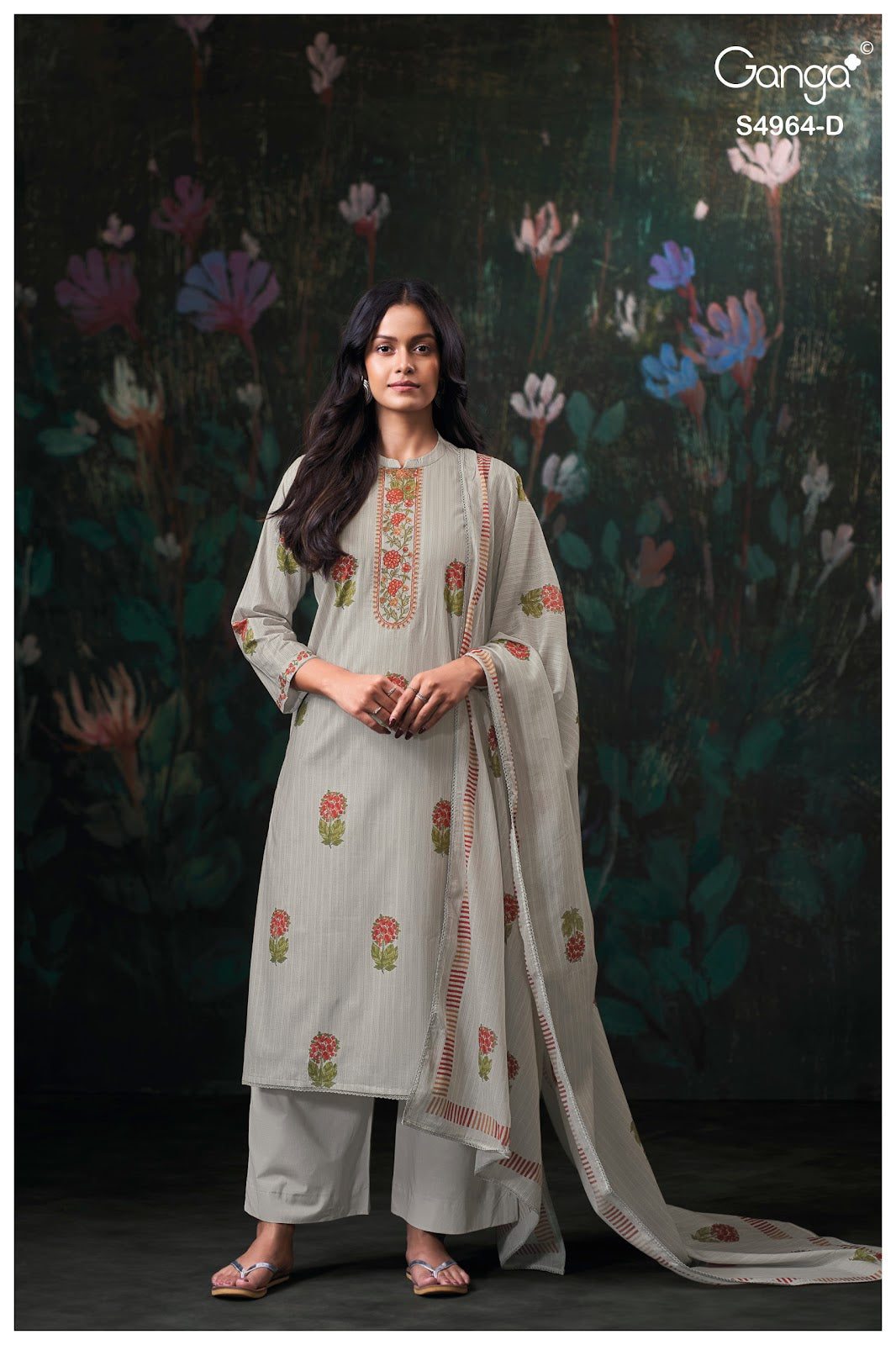 Deyza S4964 Ganga Cotton Plazzo Style Suits Supplier India