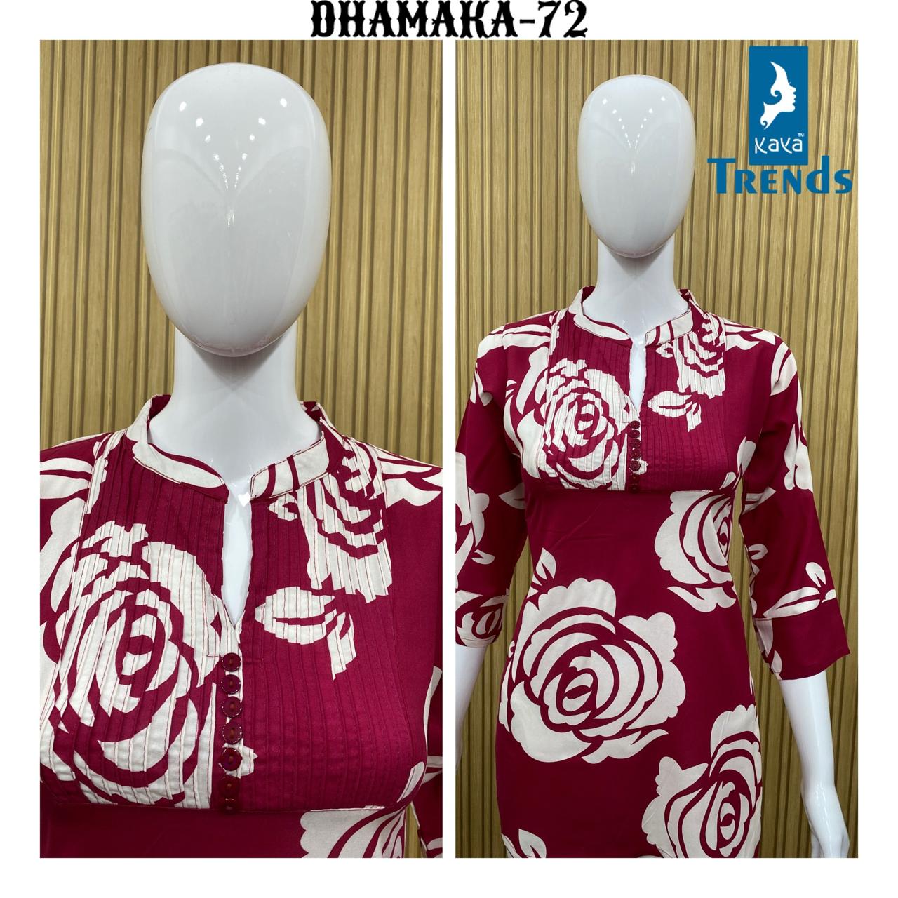 Dhamaka 65-74 Kaya Rayon Short Kurtis Supplier India