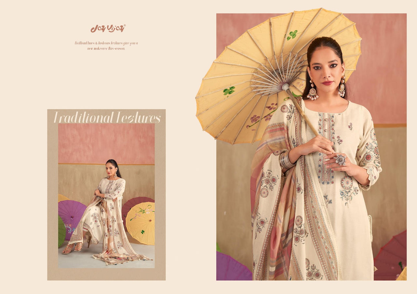 Dhoop Ka Chaata Jay Vijay Lilen Pant Style Suits Wholesale Price