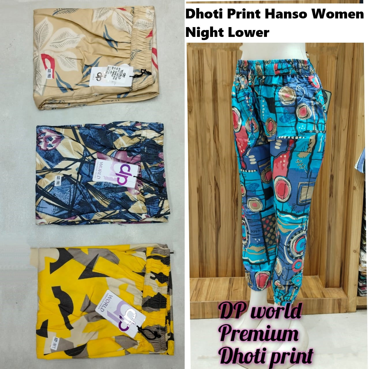 Dhoti Print Hanso Women Night Lower Supplier