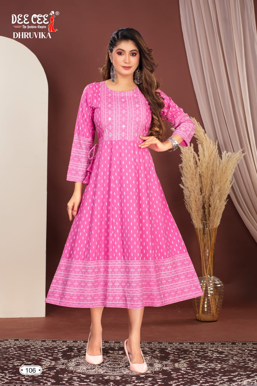 Dhruvika Deecee Rayon Anarkali Kurtis Supplier India