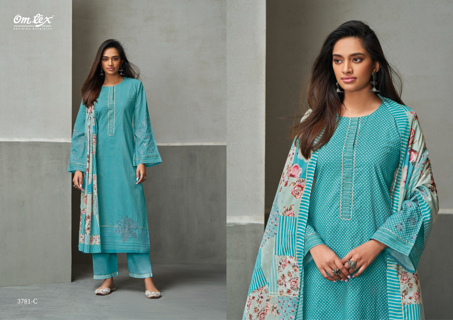 Dhwani Omtex Lawn Cotton Pant Style Suits