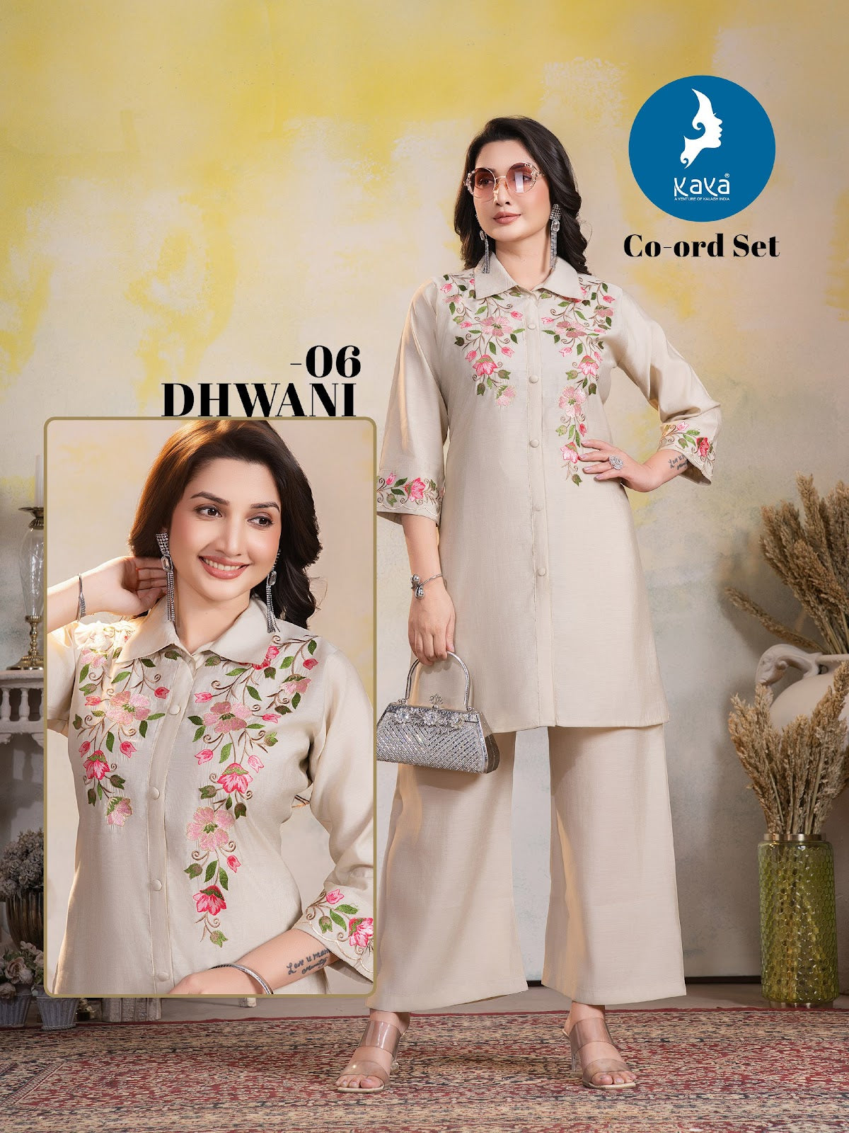 Dhwani Kaya Roman Silk Co Ord Set Supplier Ahmedabad