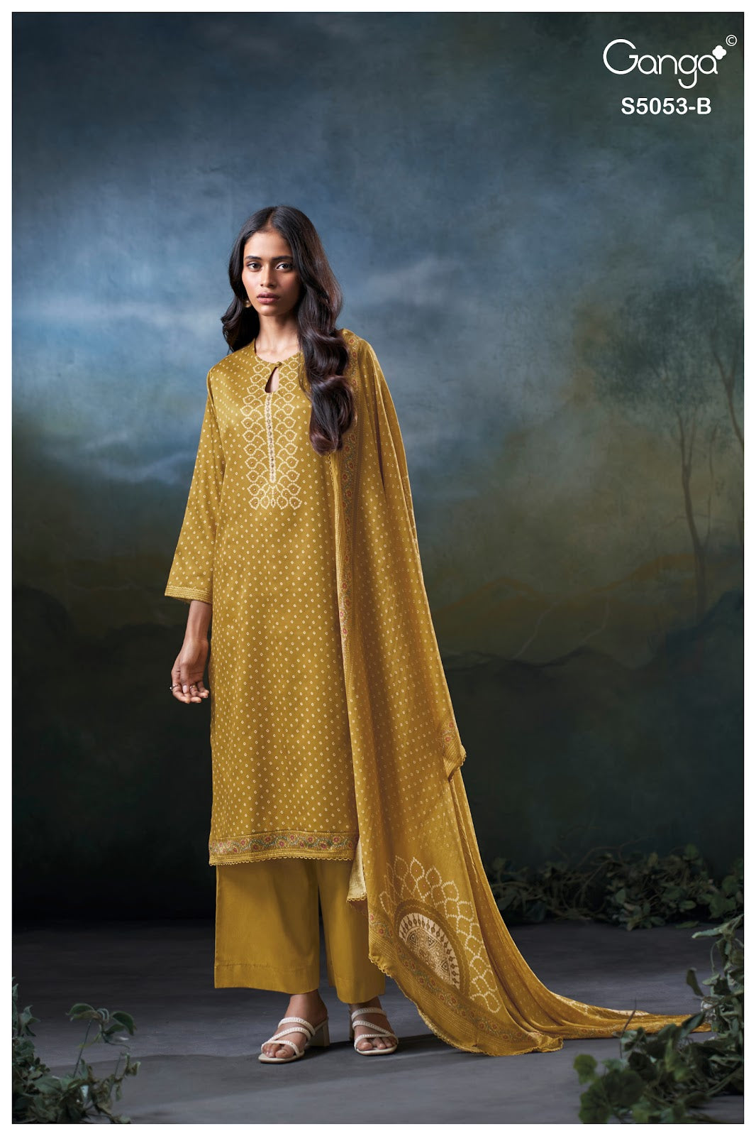 Diantha S5053 Ganga Cotton Satin Plazzo Style Suits Wholesaler India