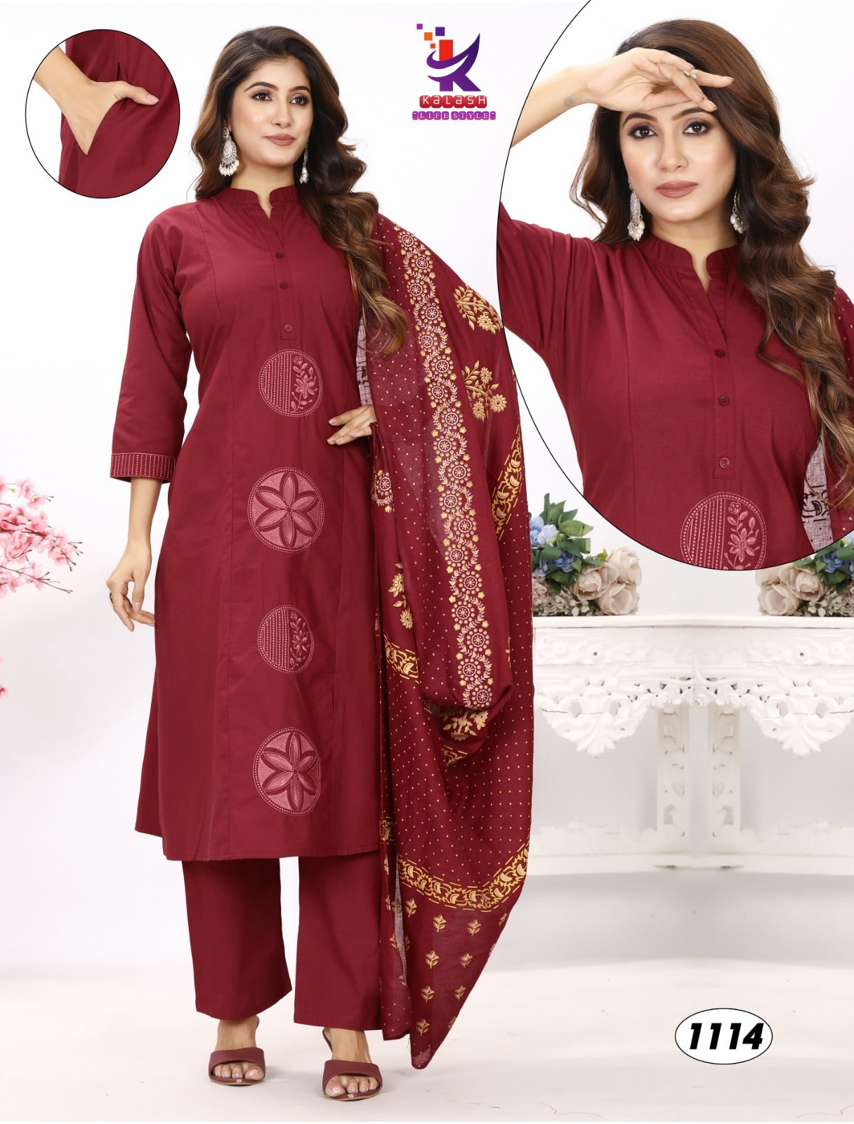 Different Class Mlm Kalash Lifestyle Cotton Readymade Pant Style Suits Wholesaler