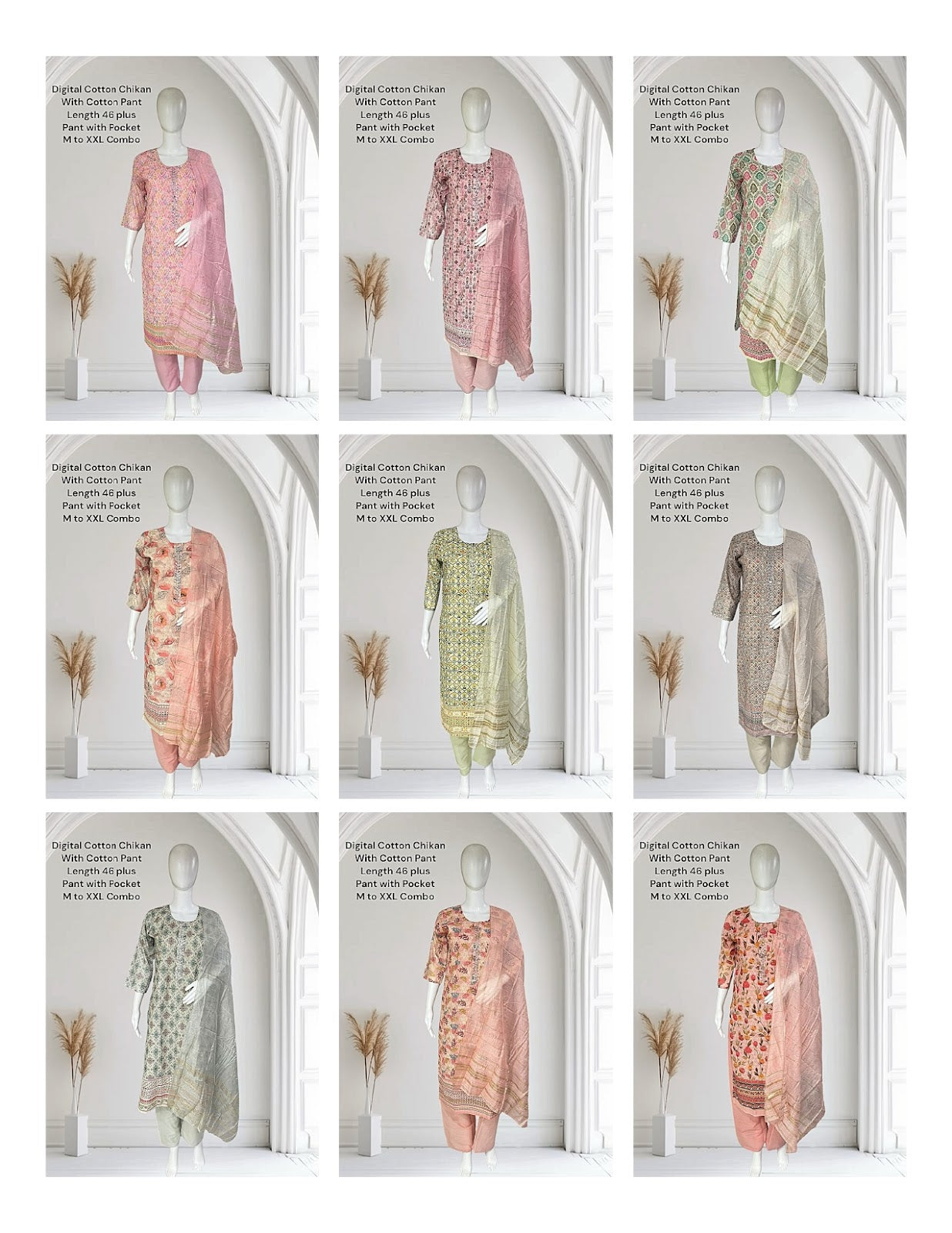 Digital Chikan 0105 Ayg Cotton Readymade Pant Style Suits Supplier Gujarat