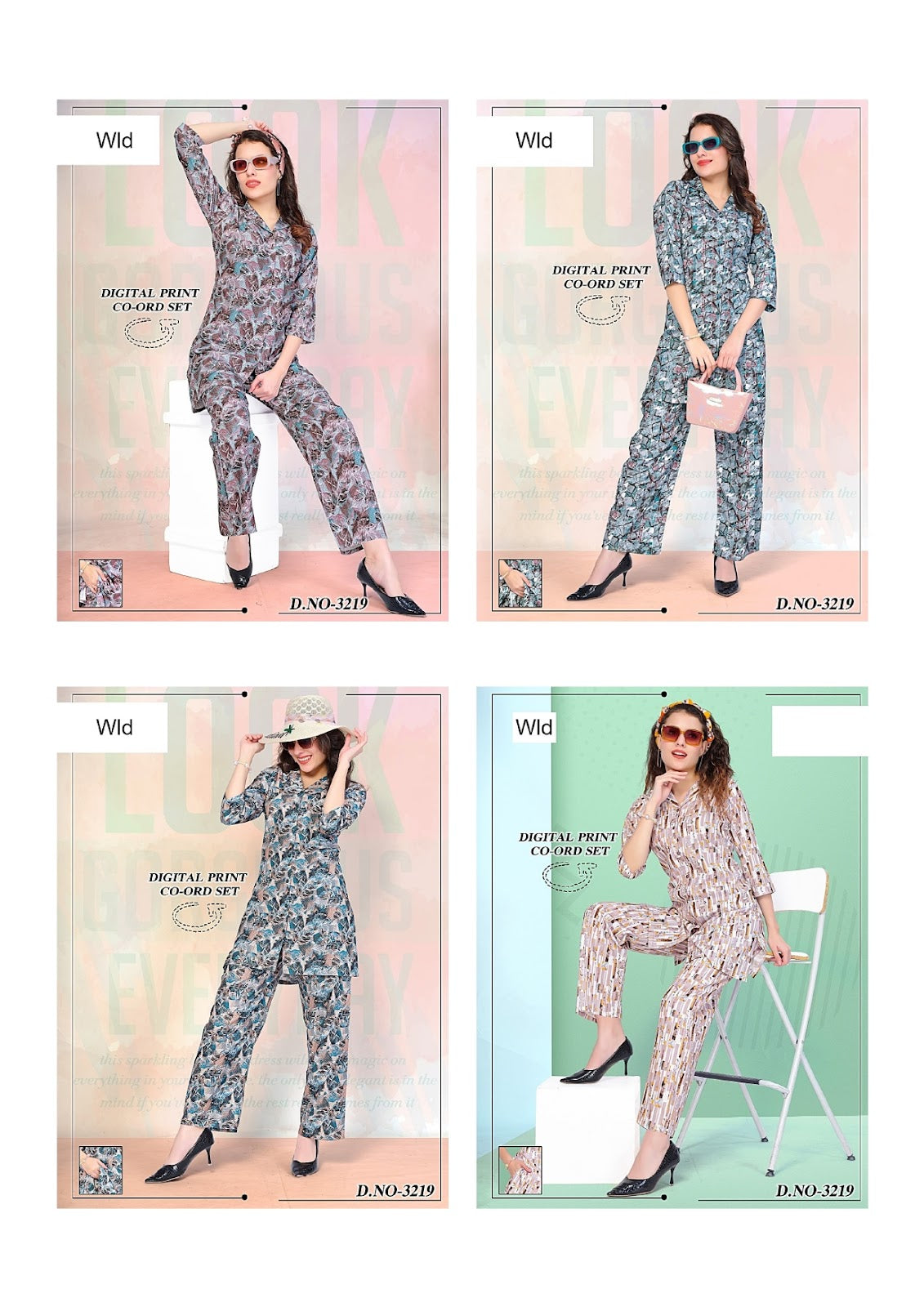 Digital Print 0204 Wld Rayon Co Ord Set Wholesale Price