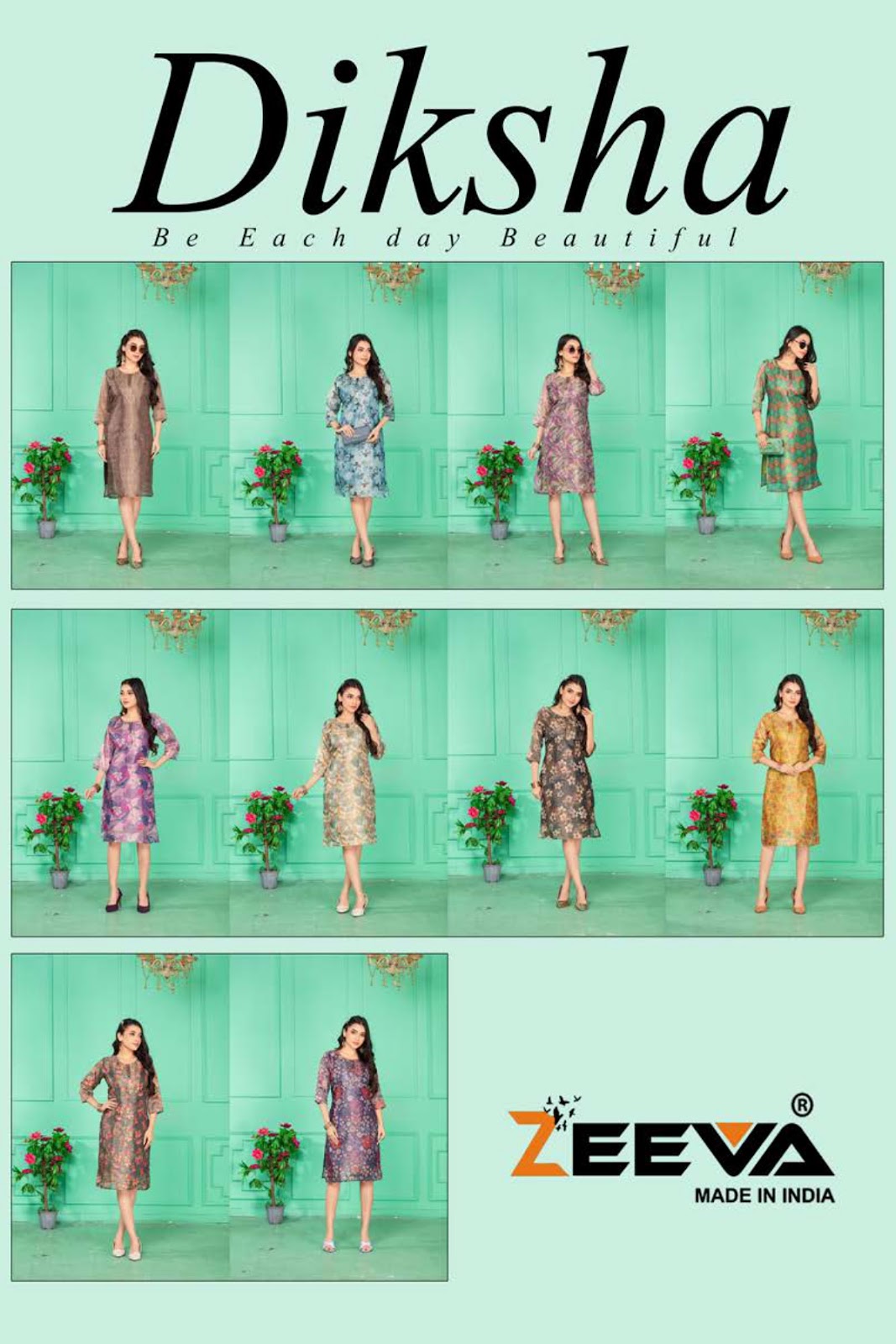 Diksha Zeeva Silk Knee Length Kurtis