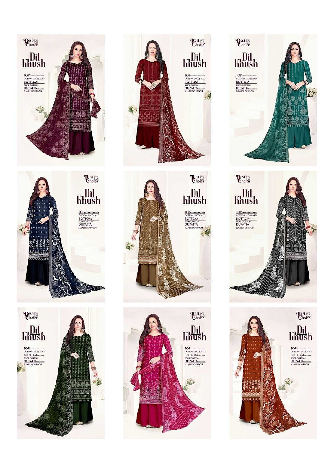 Dil Khush Best Choice Indo Cotton Plazzo Style Suits Manufacturer Gujarat