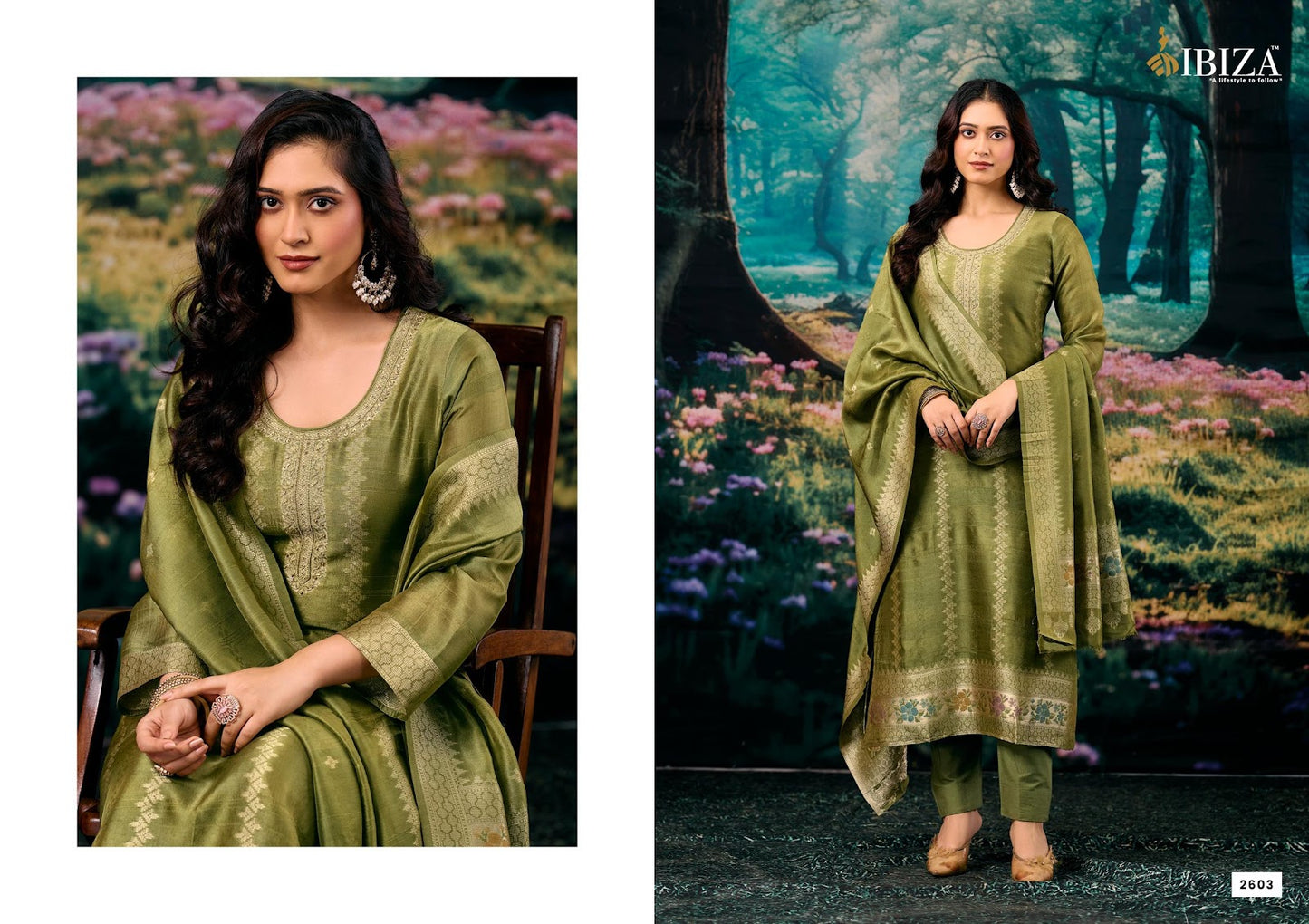 Dilaab Ibiza Silk Jacquard Pant Style Suits Exporter