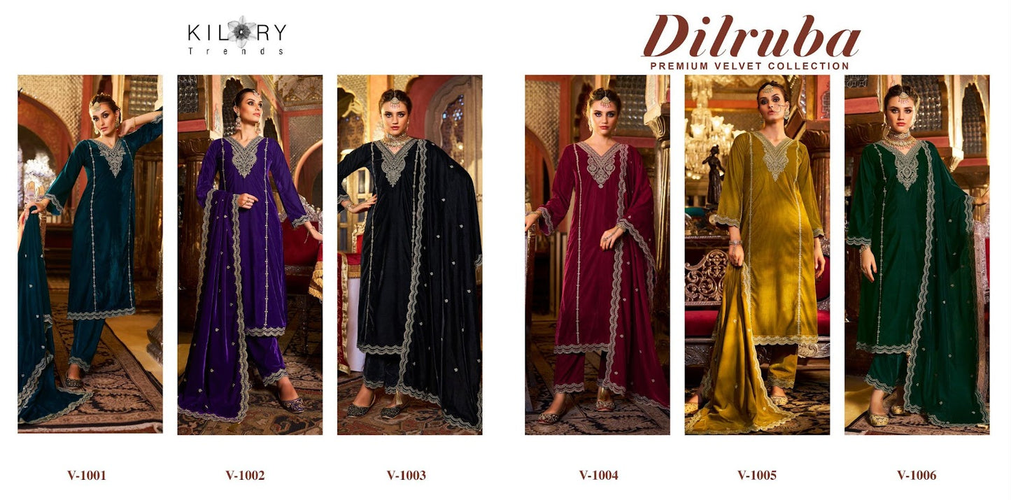 Dilruba Kilory Velvet Suits Exporter Ahmedabad