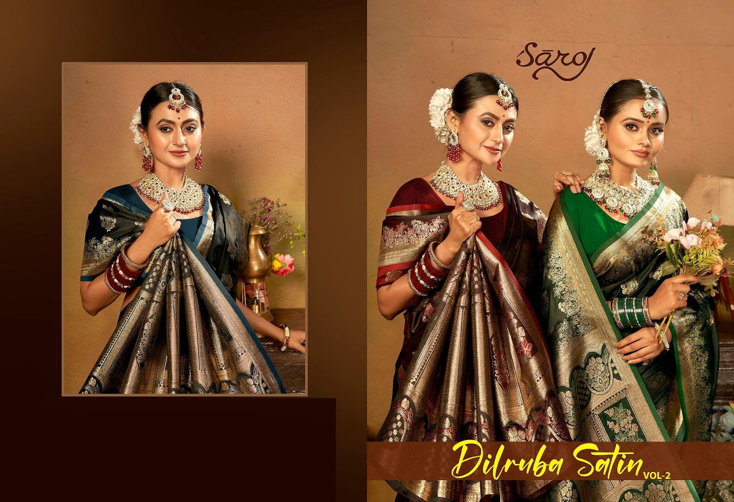 Dilruba Satin Vol 2 Saroj Silk Sarees Wholesale