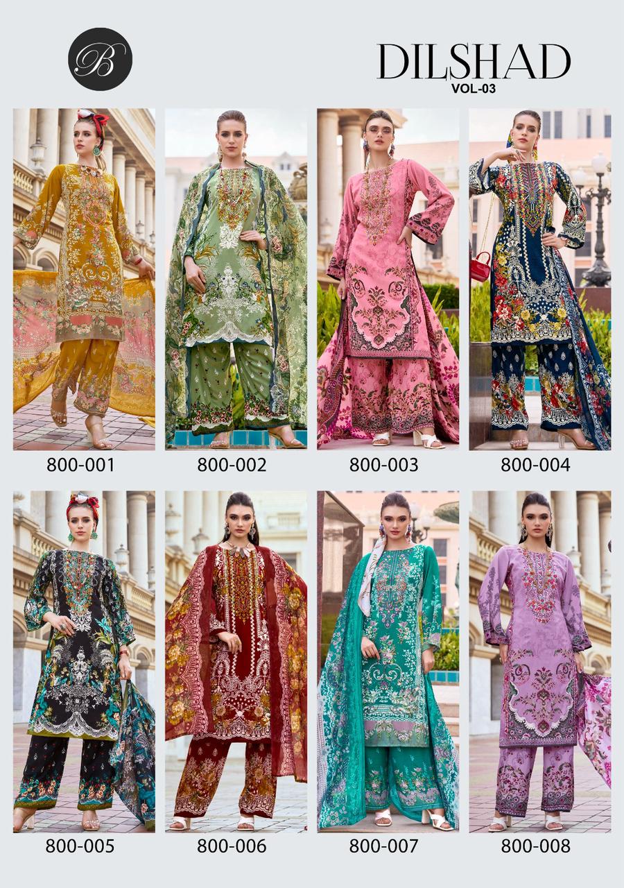 Dilshad Vol 3 Belliza Designer Studio Pure Viscose Karachi Salwar Suits Supplier
