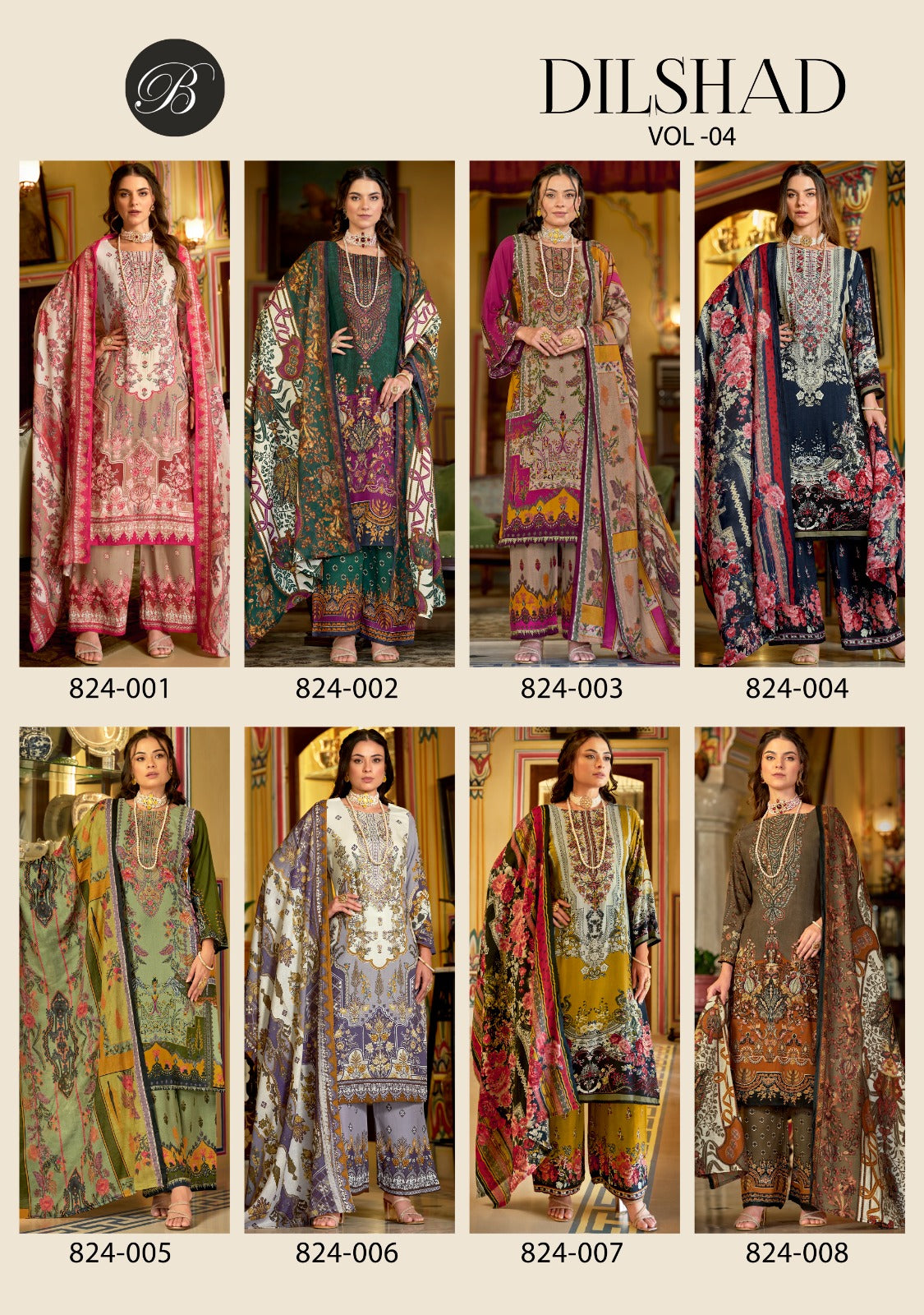 Dilshad Vol 4 Belliza Designer Studio Viscose Rayon Karachi Salwar Suits Exporter Gujarat