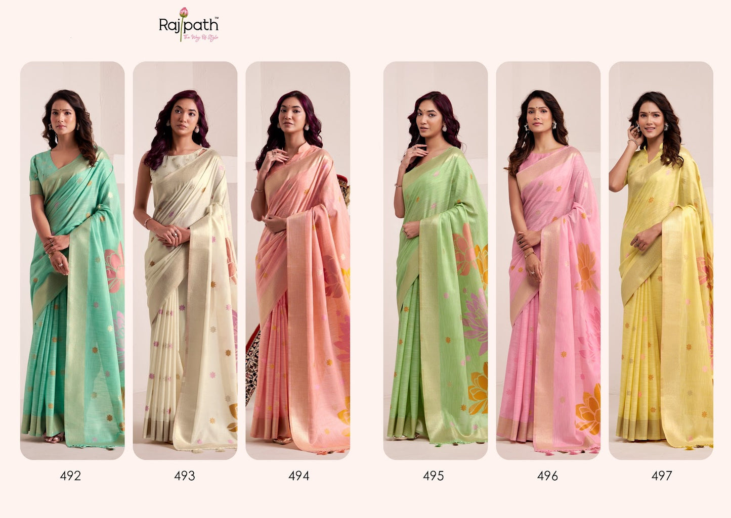 Dinamic Silk Rajpath Soft Linen Sarees Exporter India