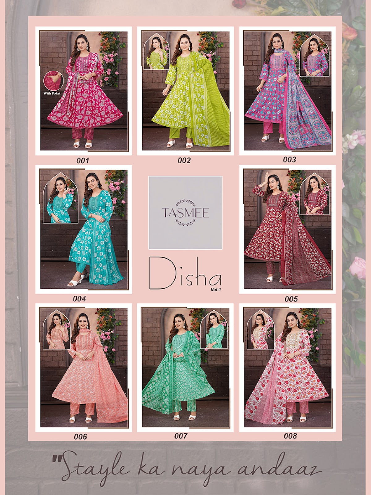 Disha Vol Tasmee Cotton Readymade Anarkali Suits Supplier Gujarat